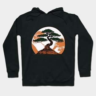 Serene Bonsai Tree Circle Art No. 570 Hoodie